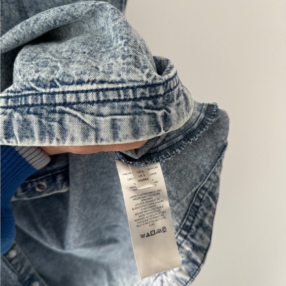 FREE PEOPLE Denim Charlie Button Down Mini Dress S - Picture 8 of 8